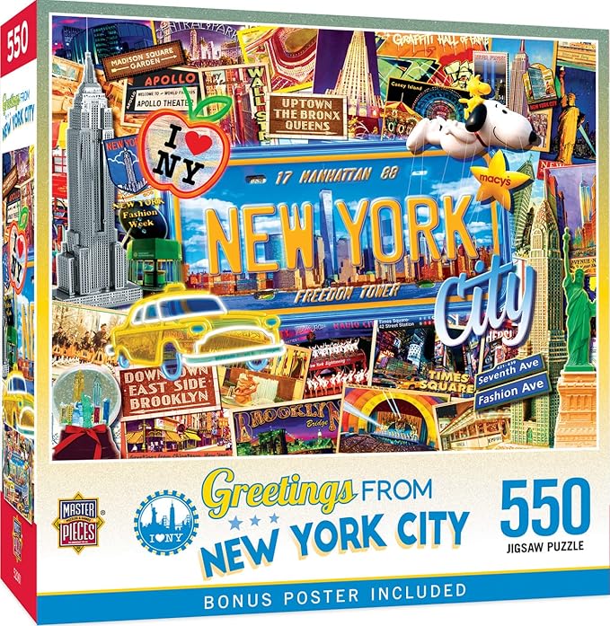 MasterPieces - 550 Piece Jigsaw Puzzle, New York, Fun for Adults, Family, Kids, 18" x 24"
