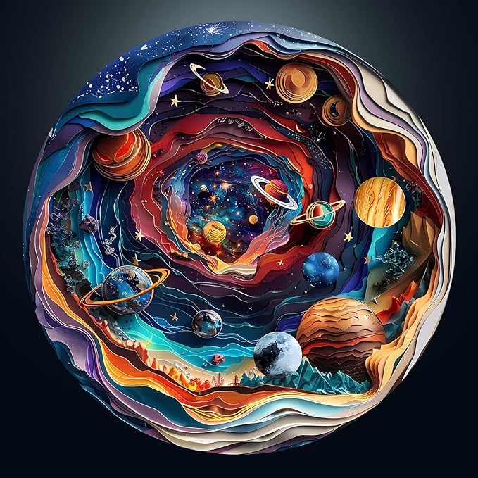 Masseruon 1000 Piece Puzzle for Adults, 26.6 * 26.6in Universe Puzzle for Adults, 1000 Pieces Flat Puzzles with 3D Visual Effect When Completed, Adult Puzzles Games
