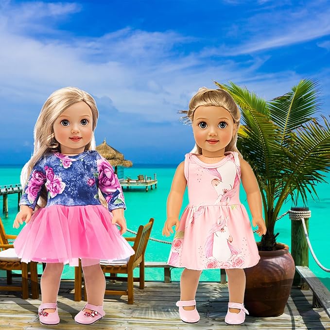 ebuddy 10 Set 18 Inch Doll Clothes - Fashion Outfit Fit for 18 inch Girl Doll (Only Clothesl)