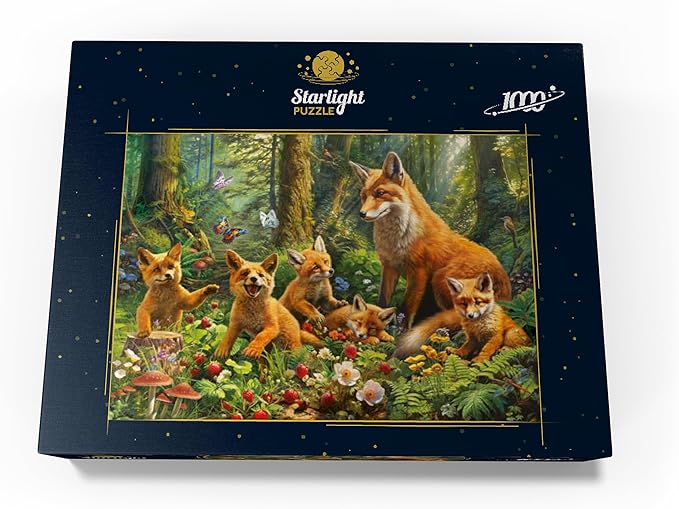 MyPuzzle Fox Family - Premium 1000 Piece Jigsaw Puzzle for Adults
