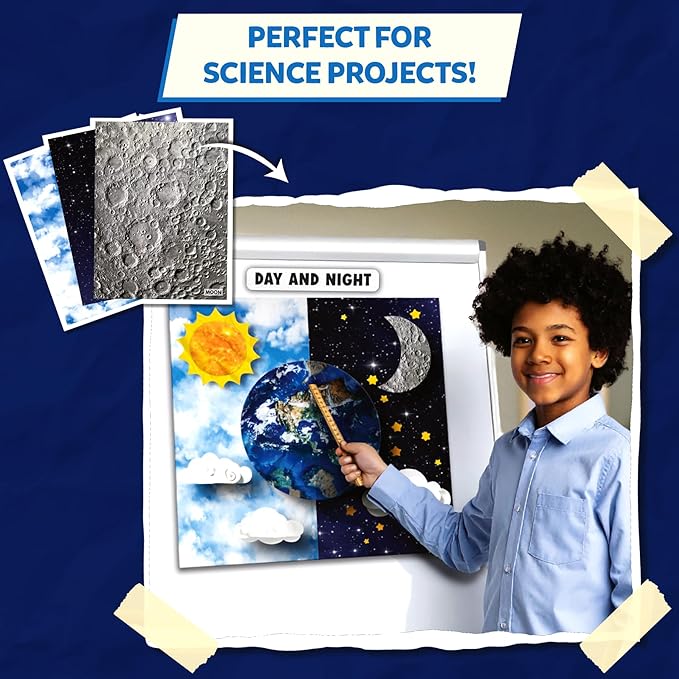 Skillmatics Space Construction Paper for Kids - 60 Double-Sided Printed Sheets (9x12), Patterned Craft Paper for Art Projects, STEM Activities, DIY Crafts, Scrapbooking & School Supplies