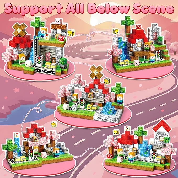Magnetic Blocks, 200PCS Magnetic Building Blocks, Stacking Magnets for Kids, Sensory Toy for STEM Constructions Magnet Blocks for Boys Girls Age 3+, Christmas Birthday Gifts