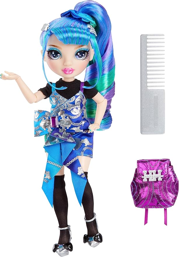 Rainbow High Junior High Special Edition Holly De’Vious - 9" Blue and Green Posable Fashion Doll with Accessories and Open/Close Soft Backpack. Great Toy Gift for Kids Ages 4-12