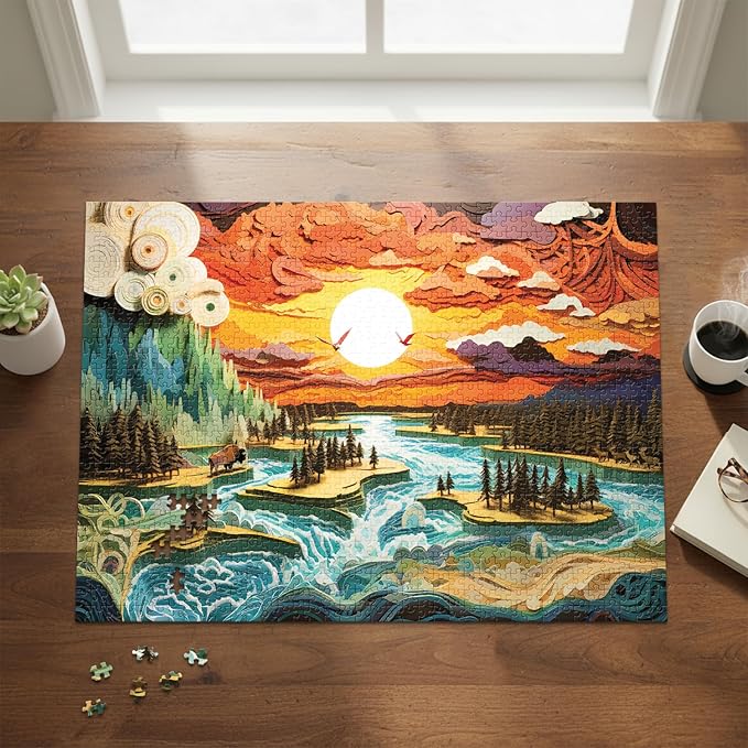 Big Sky Country (No. 18) – 1000 Piece Nature Jigsaw Puzzle for Adults | Printed in USA | Satin Low-Glare Finish | Random Ribbon Cut | Bonus Poster | Premium Display-Worthy Box | Final Piece Puzzles