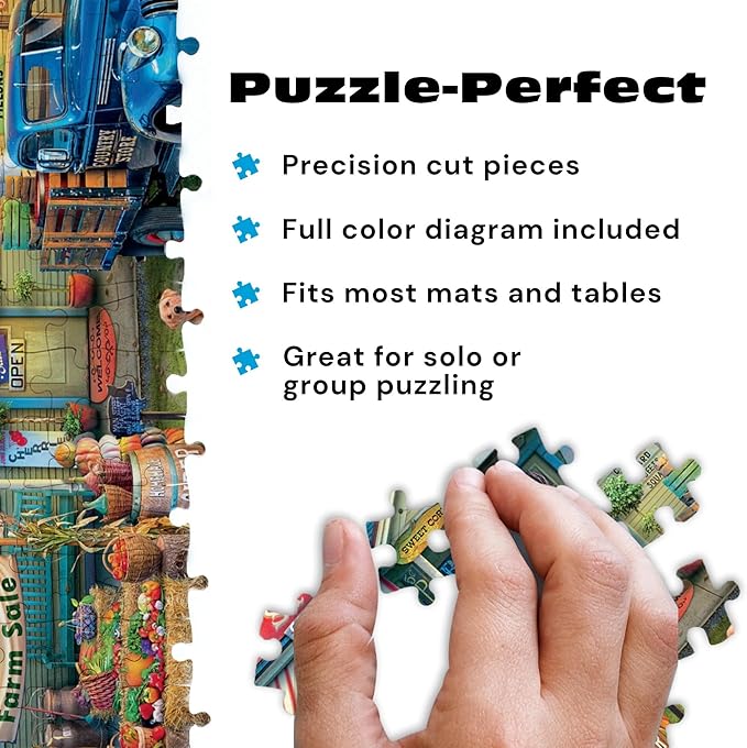 Puzzles for Adults 500 Pieces – Buffalo Games Country Living: Farm Life by Eduard, Nostalgic 500 Piece Jigsaw Puzzle for Adults with Poster, Premium Puzzle Made in the USA