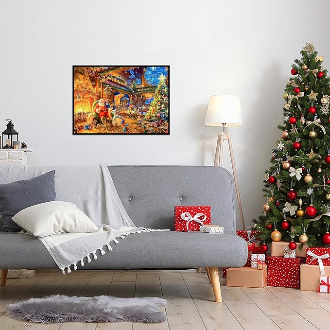 Christmas Puzzles 1000 Pieces, Santa Clause Christmas Puzzle, Santa's Cabin Christmas Puzzles, Christmas Puzzles for Adults 1000 Piece Puzzle for Adults Christmas, Christmas Jigsaw Puzzles