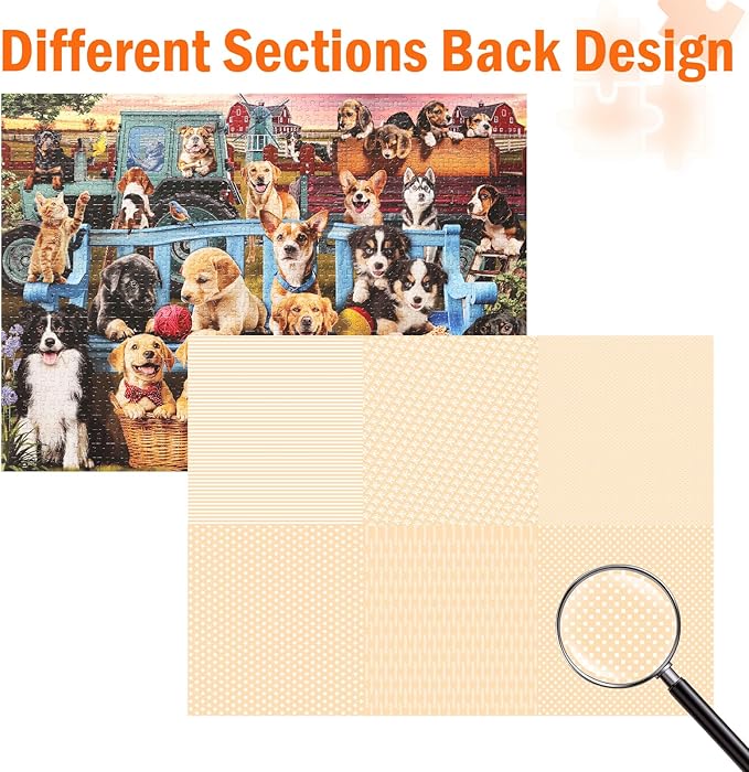Jigsaw Puzzles for Adults 1000 Pieces, Animal Dogs Collection Difficult Challenging Unique Puzzle for Game Night Family Home Decor, 20x27 Inches, Dog Family