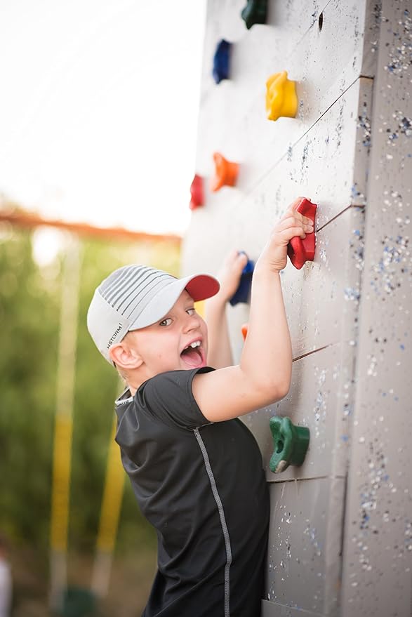 Squirrel Products Rock Climbing Holds for Kids, Deluxe Extra Large Climbing Rocks with Mounting Hardware - DIY Rock Wall Indoor & Outdoor Playground Accessories Wall Climbing Kit - Ages 3+