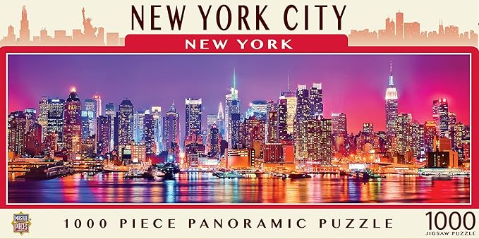 MasterPieces - 1000 Piece Jigsaw Puzzle, New York City Panoramic, Fun for Adults, Family, Kids 13"x39