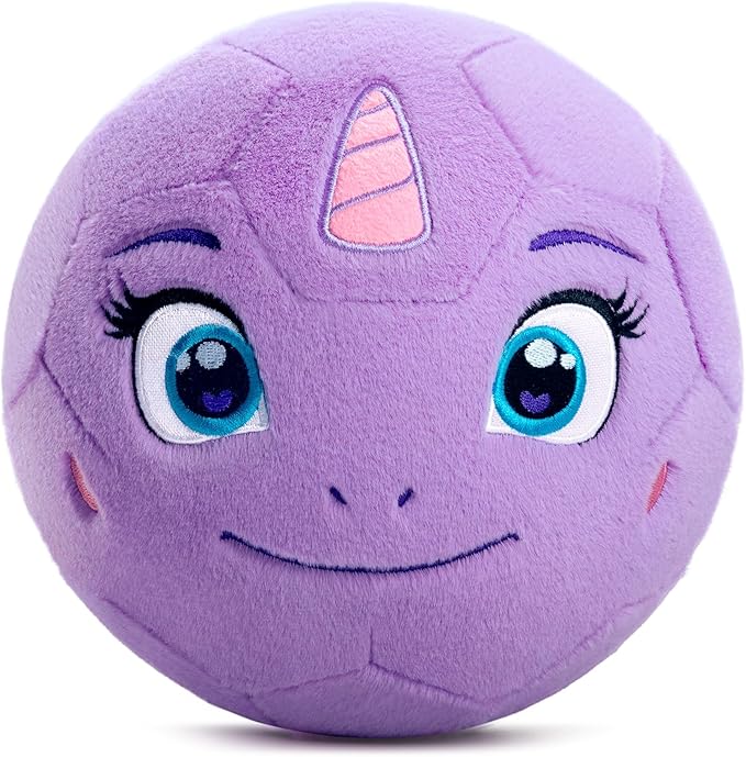 Silent Indoor Soccer Balls for Toddlers 1-3, Inflatable Soft Plush Baby Toddler Soccer Ball Toys Gifts for Kid 3-5 Year Old Girl Boy First Birthday Gift (Unicorn, Pump Include)