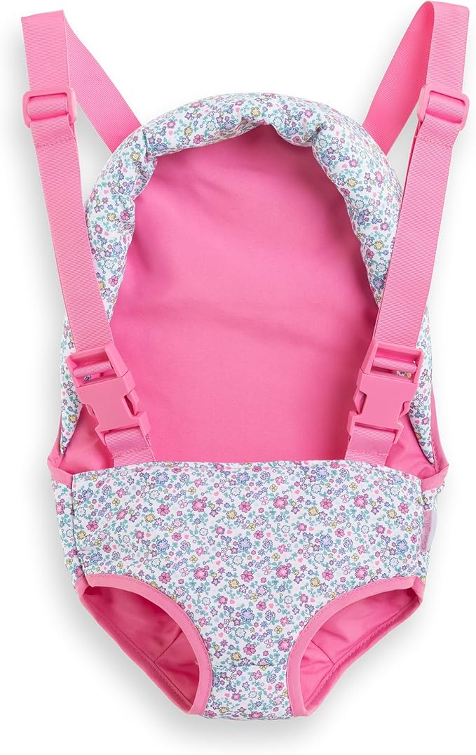 Corolle BB14-Inch Bright Pink Floral Baby Doll Sling, Soft Carry Seat Accessory for 14-Inch Dolls, Ages 2 Years and Up