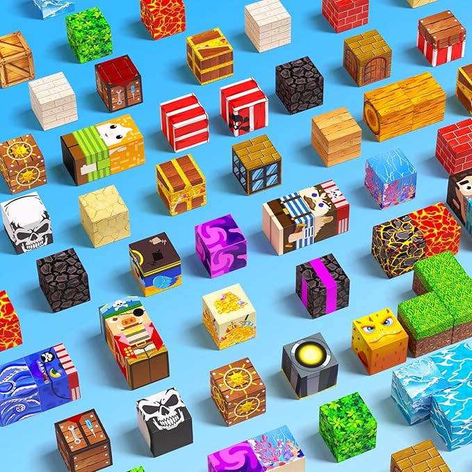 Magnetic Blocks, 208PCS Magnetic Building Blocks, Magnetic Cubes for Kids 4-8, Sensory Toy for STEM Constructions Magnetic Blocks for Boys Girls Age 3+, Holiday Birthday Gifts