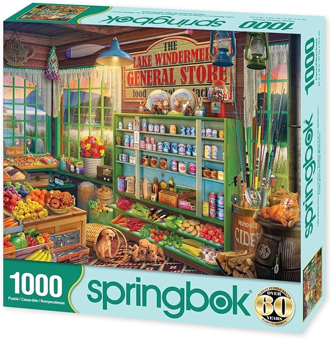 Springbok Lake Windermere General Store 1000 Piece Jigsaw Puzzle for Adults - Unique Cut Pieces - Made in USA
