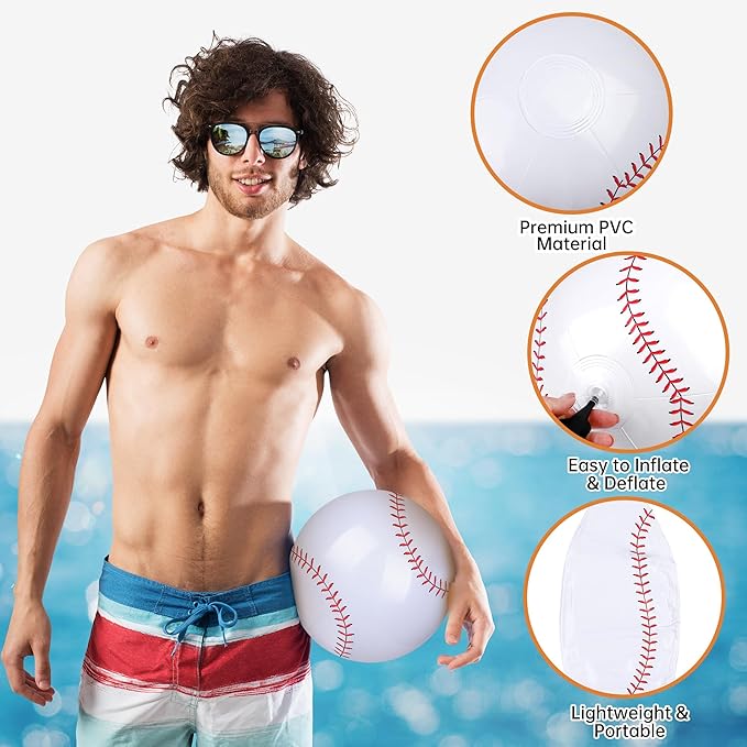 Fovths 12 Pieces Inflatable Beach Balls 11 Inch Blow Up Party Supplies Swimming Pool Toys for Summer Water Games Birthday Sports Theme Party Favors
