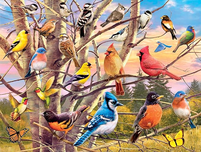 Crown Point Graphics Birds and Tree 500 Piece Jigsaw Puzzle, Soft Touch Design, Made in USA