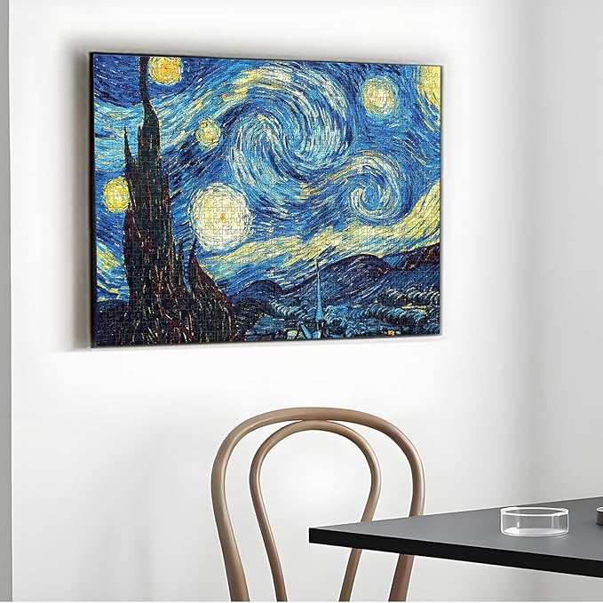 1000 Piece Jigsaw Puzzles for Age 14+, Fine Art Challenging, Starry Night 1000Pcs Puzzle, Family Game Gift, Size 27"x20"