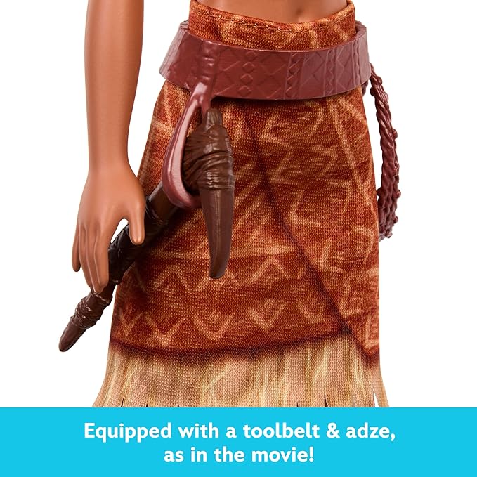 Mattel Disney Moana 2 Loto Fashion Doll with 2 Accessories, Removable Outfit with Belt & Axe, Inspired by The Movie
