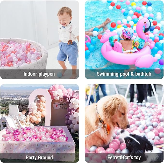 Star Ball Pit Balls for Toddlers- 200 Pcs Crush Proof Plastic Toy Balls for Toddler Ballpit, Ball Pits Play Tent, Baby Pool Water Toys, Christmas Party Decoration, Photo Props