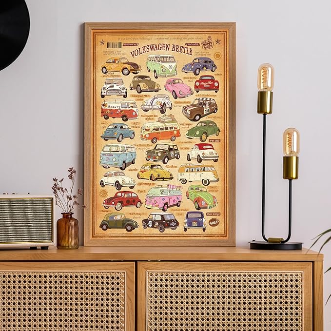 MOMIBOOK Puzzles for Adults 1000 Piece Jigsaw Puzzles of Vintage Cars, Painting Image Difficult Challenging Hard Impossible Puzzle, Funny Toys & Games Christmas Birthday Gifts