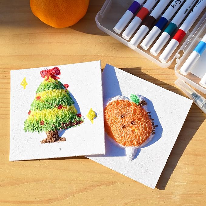 Tatahu Magic Puffy Paint Paper - 4" x 4" 3D Drawing Sponge Canvas, DIY Art and Craft Supplies, 10 Sheets