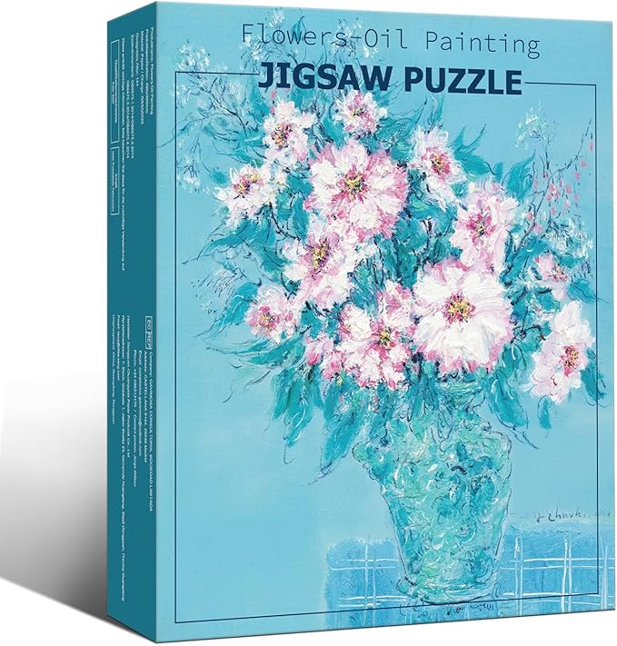 Puzzles for Adults 500 Pieces, Jigsaw Puzzle for Adults, Fun Challenging Family Puzzle, Soft Blue Flower Puzzles Game, Interlock Perfectly No Dust, Gifts for Easter Parents Father's Day