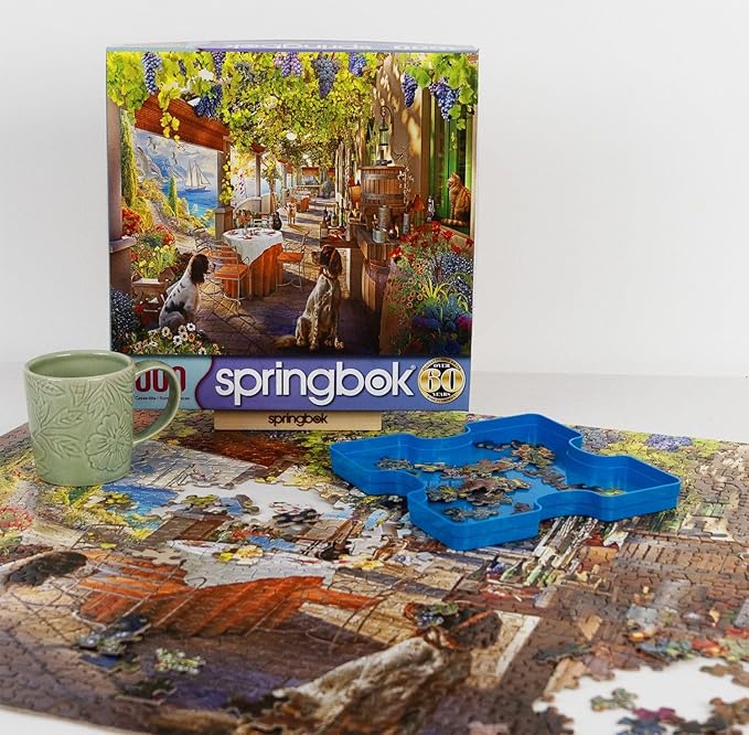 Springbok Vineyard Porch 1000 Piece Jigsaw Puzzle for Adults - Oceanside Winery - Unique Cut Pieces - Made in USA