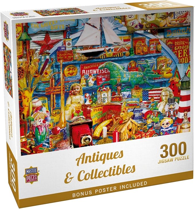 Masterpieces 300 Piece Jigsaw Puzzle for Adults and Families - Antiques & Collectibles - 19.25"x26.63"