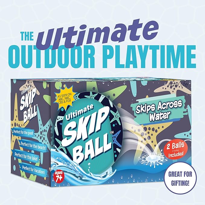 Activ Life The Ultimate Water Skip Balls, Water Bouncing Ball for Swimming Pool, Beach Toys for Friends, Family, Kids and Adults