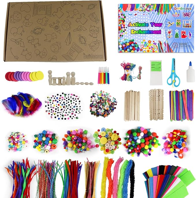 ANTDECOUS Arts and Crafts Supplies Kit for Kids - 1650+PCS Craft Supplies & Materials for Kids Creative Art Birthday Holiday Gift Craft Kits for Girls Boys 4+ 5 6 7 8 9 Year Old