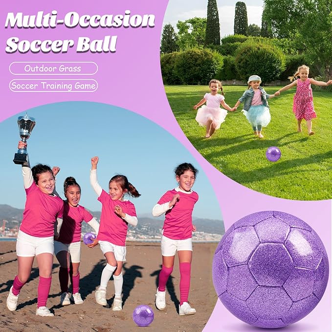 DLUGOPIS Sparkling Pink Toddler Soccer Ball - Mini, Age 3-8, Indoor/Outdoor, Small Size for Boys & Girls (Sparkling Pink, 1)
