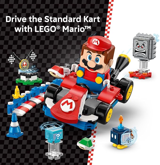 LEGO Super Mario: Mario Kart – Interactive Mario & Standard Kart Building Toy - Pretend Play Racing Playset for Boys & Girls, Ages 7+ - Kids Birthday Gift Idea - 72043