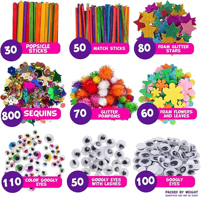 Arts & Crafts Kit for Kids - Special Bundle, Deluxe Craft Chest & XXXL Craft Bag - 5000+ Pieces