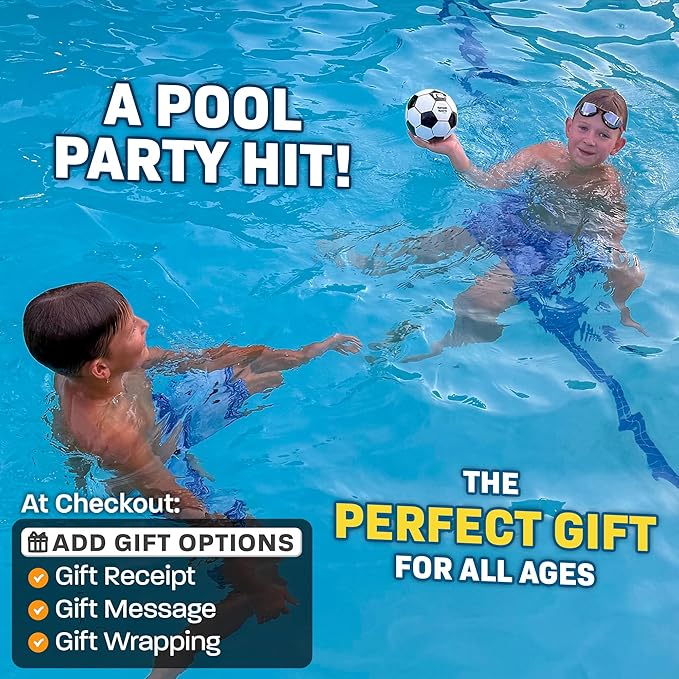 Aqua Dive Pool Ball - Underwater Pool Toys For Kids & Teens - Fun Summer Water Toys & Beach Games for Boys and Girls - Kick, Throw, Pass Underwater - 6" Soccer Ball Gift for 5 6 7 8 9 10+ Year Old