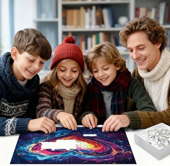 Fluid Art Heart Jigsaw Puzzle 1024 Pieces for Adults - Stress Relief Couple Activity Puzzles with HD Poster, Valentines Puzzles with Letter Markings, Valentine's Day Gift（23.86 x 23.86 in）