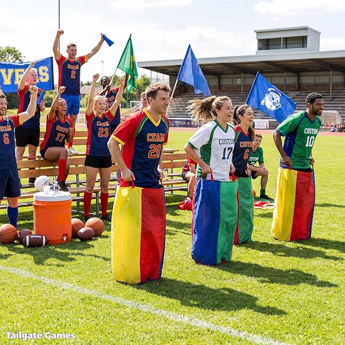 CWLAKON Outdoor Games, Potato Sack Race Bags for Kids Adult, Egg Spoon Relay Race, 3 Legged Race Sport Fan Game Day, Birthday Party Field Family Reunion Carnival Outside Yard Lawn Easter Fall Festival