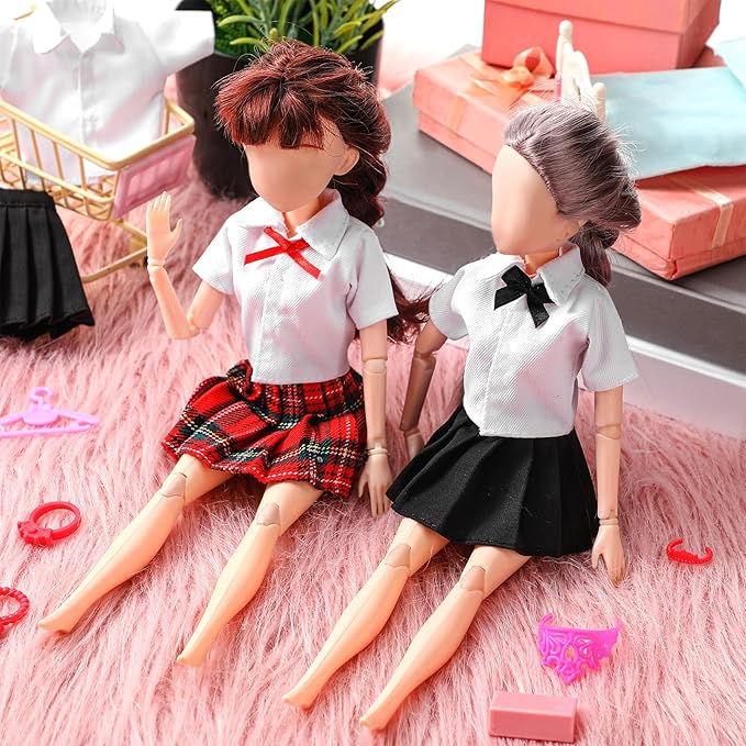 Bencailor 8 Pieces Doll Clothes for 11.8 Inch Doll Accessories Shirt Skirts Dress Outfit Clothing for Birthday Gift(Classic)
