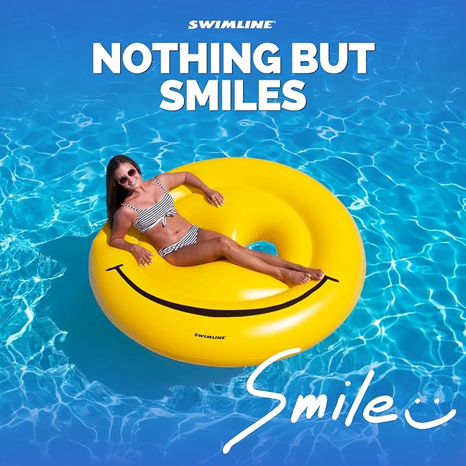 Swimline Smiley Face Pool Float , Yellow