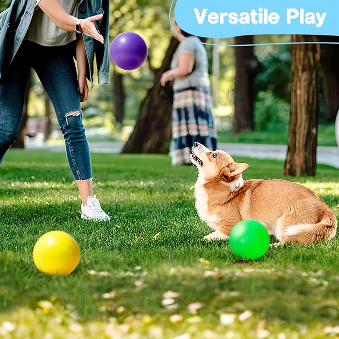 AMOR PRESENT 6PCS Playground Ball, 8.5 Inches Inflatable Rubber Kickball Dodgeballs for Kids and Toddlers, Inflatable Balls for Indoor and Outdoor Games, Goodie Bags Stuffers, Dog Toys