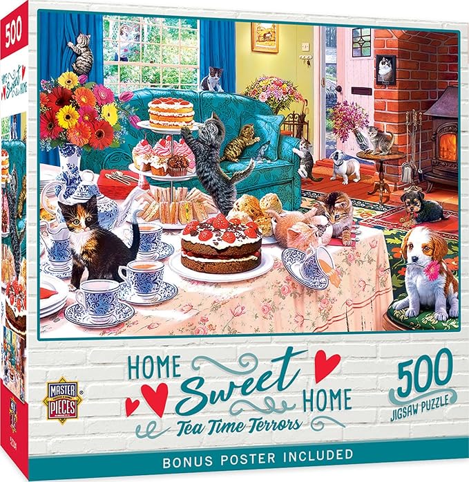 MasterPieces 550 Piece Jigsaw Puzzle for Adults, Family, Or Youth - Tea Time Terrors - 18"x24"
