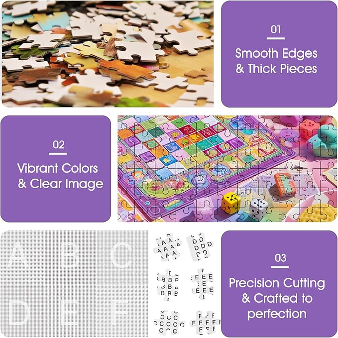 500 Piece Puzzle for Adults – Colorful Chessboard Jigsaw Puzzle 500 Piece for Adults Seniors – Eco-Friendly Recycled Paper – Fun & Challenging Game Gift for Friends and Family (20.5 x 15 in)