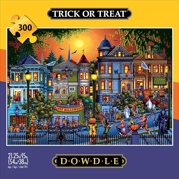 Buffalo Games - Dowdle - Trick or Treat - 300 Piece Jigsaw Puzzle for Adults - Challenging Puzzle Perfect for Game Nights - Finished Size is 21.25 x 15.00