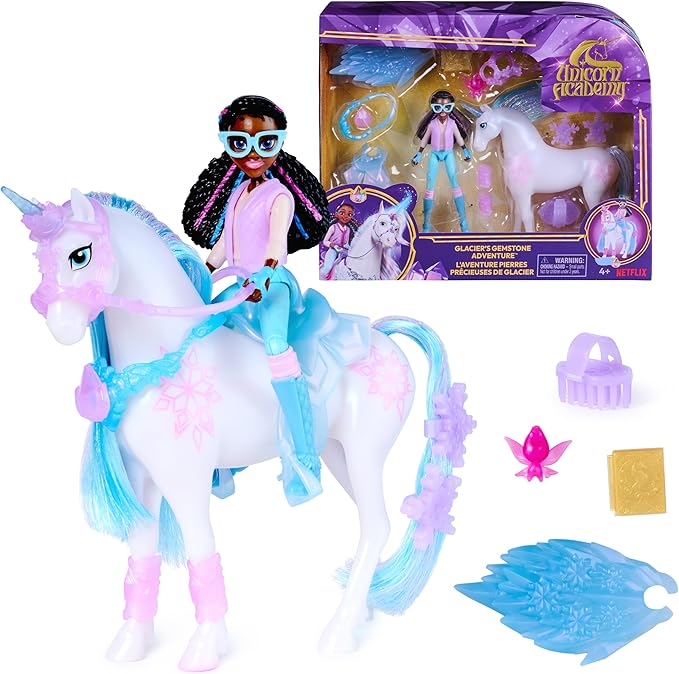 Unicorn Academy, Glacier’s Gemstone Adventure with Layla Doll & 13 Accessories, Dolls & Unicorn Toys for Girls Ages 4 and up