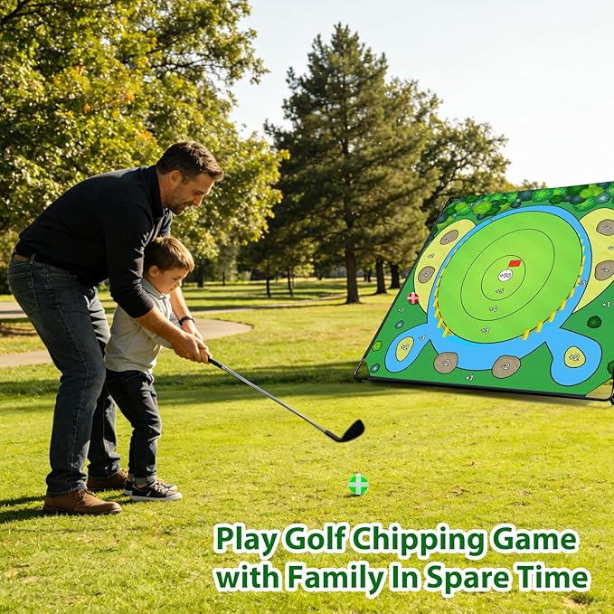 70"x70" Golf Chipping Game Practice – Portable Training Game for Indoor & Outdoor Use, Improve Short Game Accuracy for Adults, Juniors & Beginners