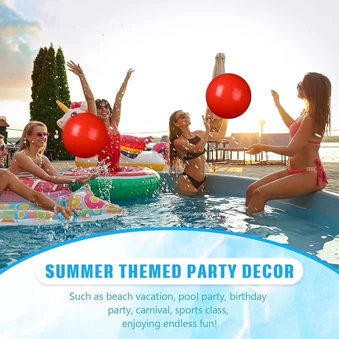 4 Pcs Inflatable Beach Ball 24 inch Swimming Pool Balls Summer Outdoor Decor Ball Ornaments Floatable Beach Balls for Swimming Pool Birthday Party Supplies
