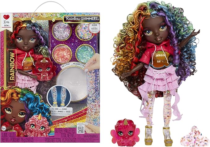 Rainbow High Rainbow Shimmers with Slime – Iris, 11” Fashion Doll, Create a Rainbow Doll, Slime Kit, Kids Gift 4+