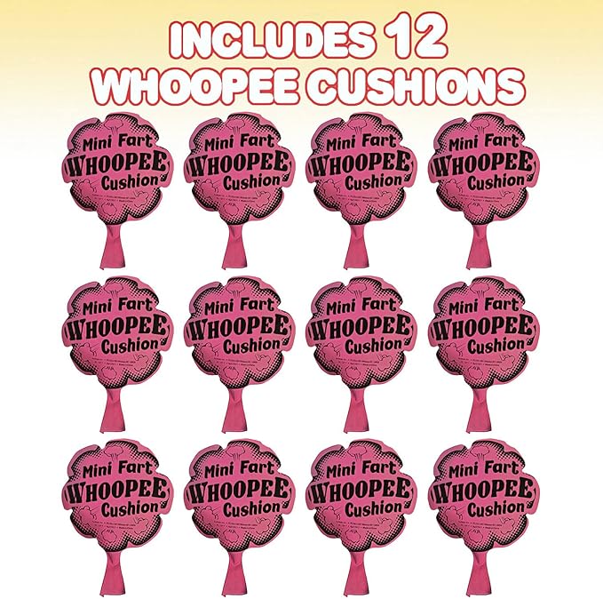ArtCreativity 12 Pack Whoopee Cushion Set for Kids, Funny Whoopee Cushion Noise Makers, Fart Prank Toy, Novelty Gag April Fool Gift, Party Favors Kids, Ideal for Parties, Birthdays & Gifts (6 Inch)