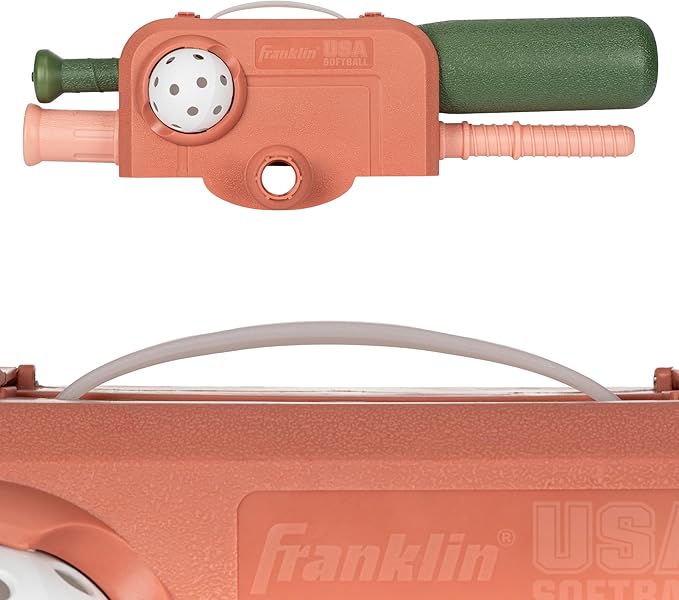 Franklin Sports USA Softball Kids Softball Batting Tee Set - Jumbo Plastic Softball Bat, Ball + Tee - Adjustable + Portable for Youth + Toddlers - Fold Away