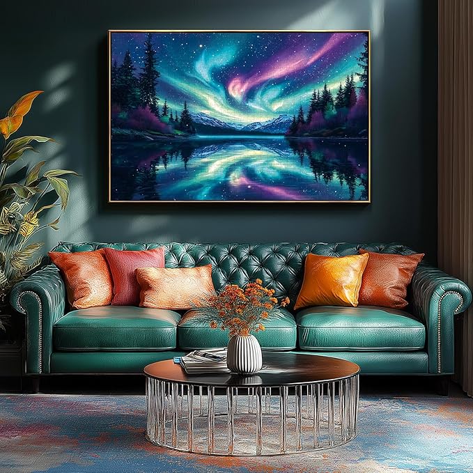 Blueforest 1000 Piece Puzzles for Adults, The Lake Water & The Arctic Aurora Puzzle for Adults, Hard Challenge Art Jigsaw Puzzles, for Gifts Birthday Party Games Family, 27.5 * 19.7 inch Dust Free