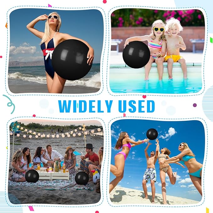 4 Pcs Inflatable Beach Ball 24 inch Swimming Pool Balls Summer Outdoor Decor Ball Ornaments Floatable Beach Balls for Swimming Pool Birthday Party Supplies