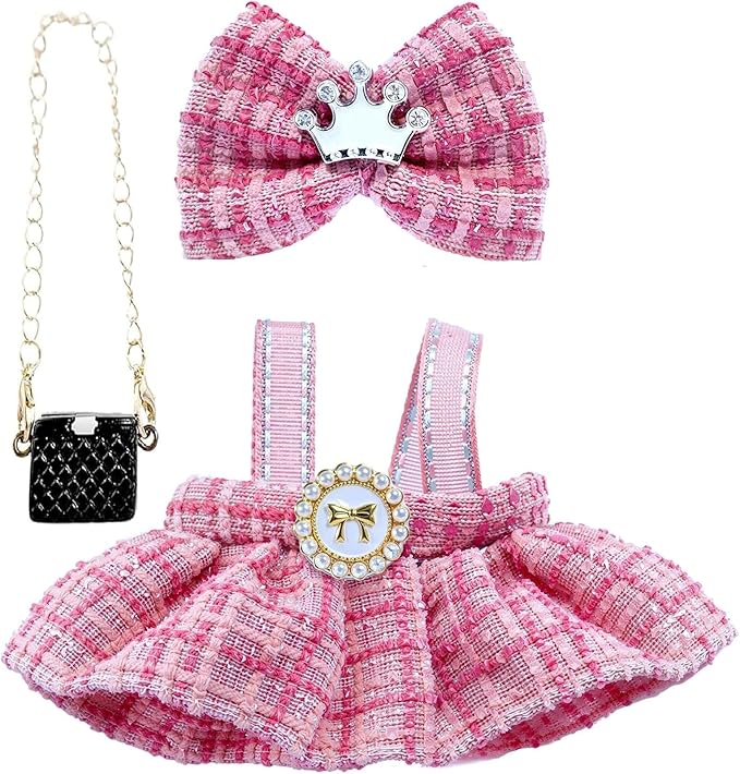 Clothes for LABUBU 17cm Doll (NO Doll),Outfit for LABUBU,Dress and Hairpin Set for LABUBU Dress Up,Accessories for LABUBU